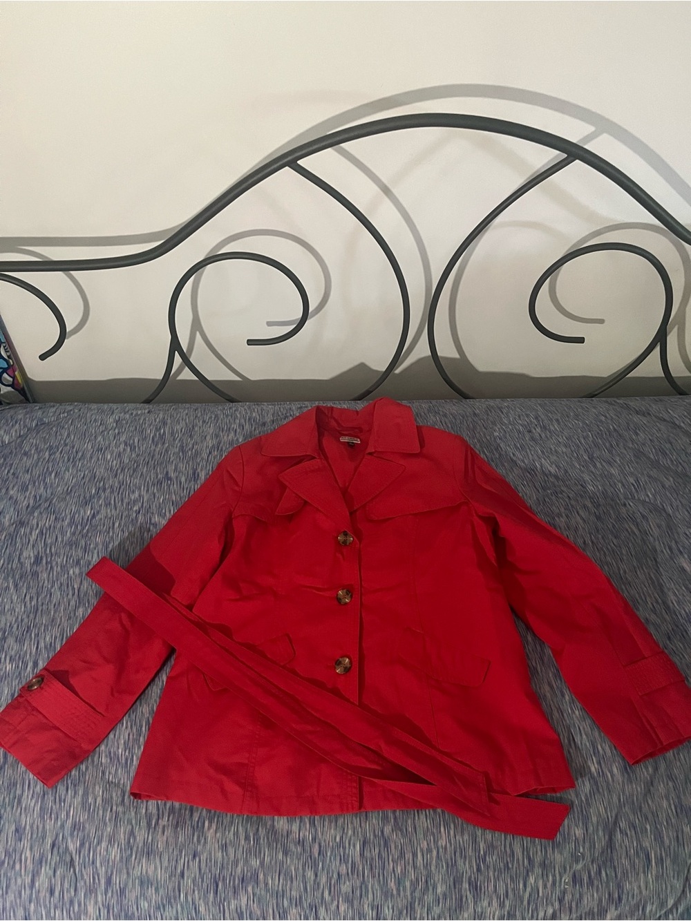 Red trench coat by giacca size large